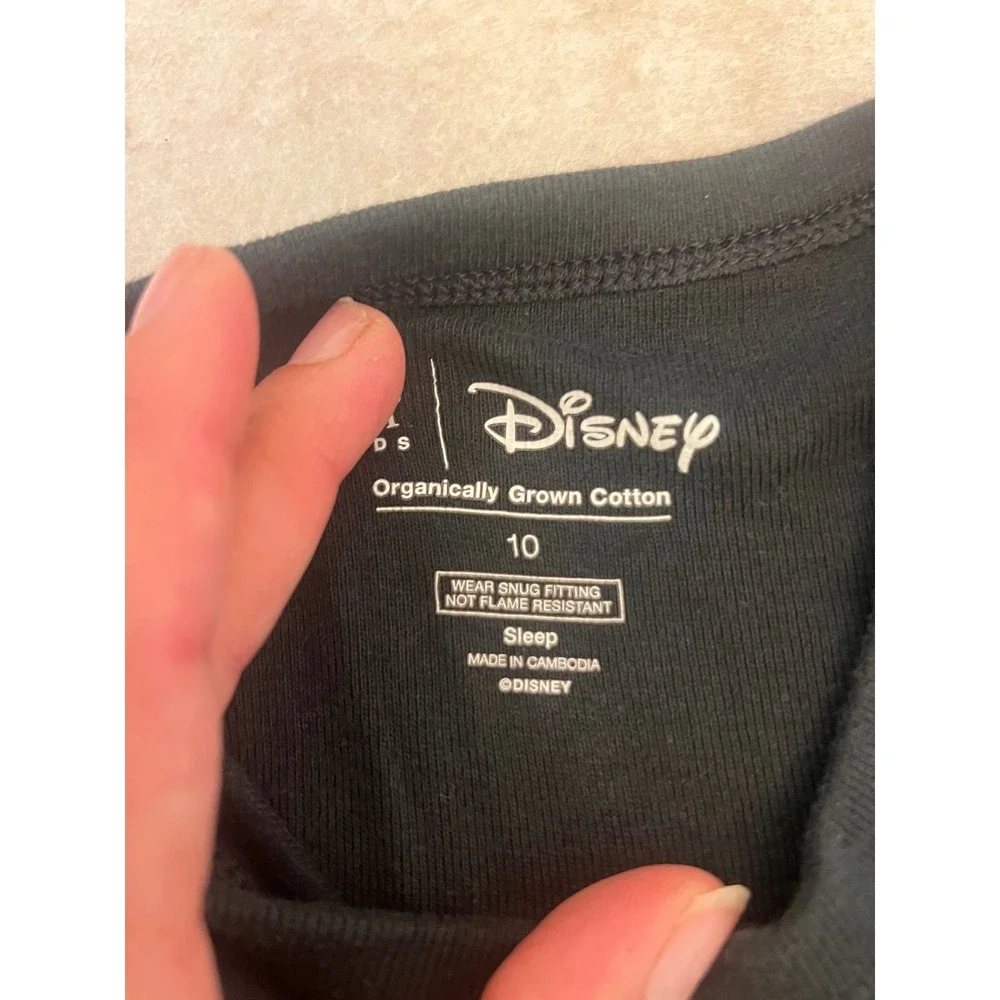 Gap Kids Disney Mickey Mouse Pajama Set Black White Checkered Cotton Size 10
